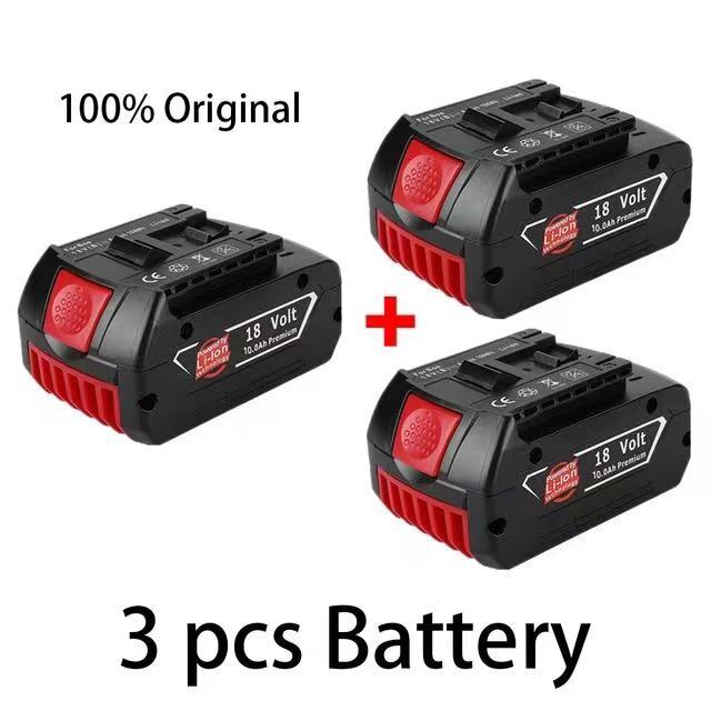 Batería recargable de iones de litio para Bosch, pila de iones de litio de 18V y 10Ah, para baterías Eléctricas Bosch BAT609, BAT609G, BAT618, BAT618G, BAT614 + 1 cargador