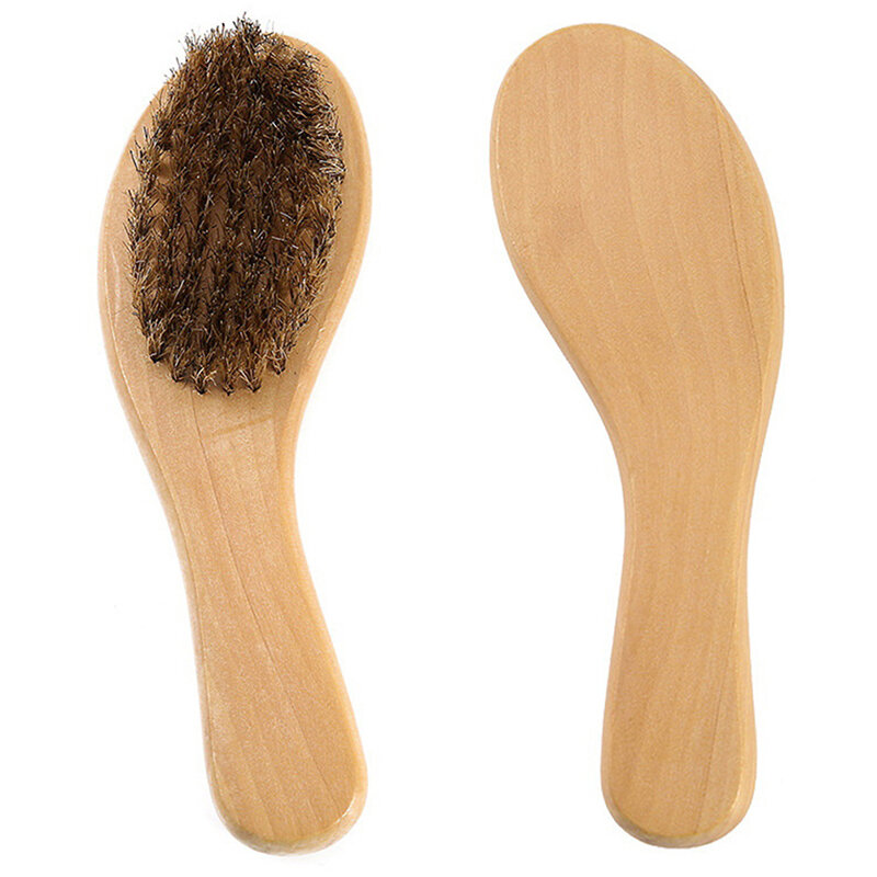 1pc escova de barbear de cerdas de javali masculino punho madeira portátil barbeiro natural barba escova para limpeza facial ferramentas bigode