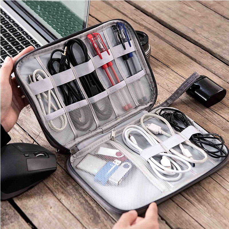 Органайзер для кабеля сумка для хранения зарядного шнура, зарядного устройства, кабелей, небольшой электроники, SD-карты, хранения шнура и сумки для аксессуаров