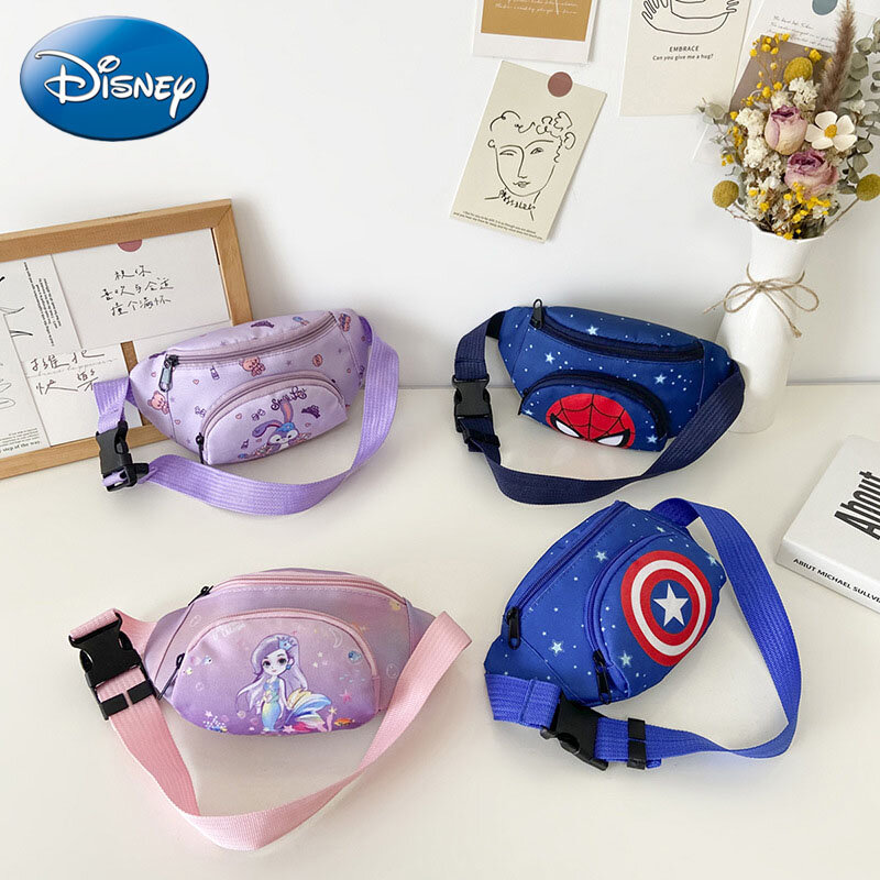 Disney 2022 nowa torebka paczka dziewczyny Spiderman dzieci torby bananowe chłopcy Superhero torba piersiowa mrożona torebka biodrowa dziewczyny torebka prezenty
