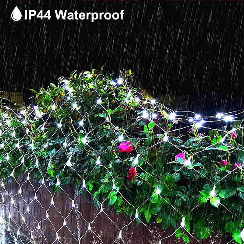 Eu/Us Kerst Netto-verlichting 3M X 2M Outdoor Mesh Lamp Waterdicht Fairy String Lights Voor Xmas tuin Bruiloft Vakantie Decoratie