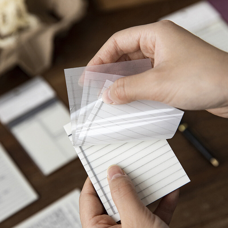 โปร่งใส Sticky Notes Notepad กันน้ำ Self-Adhesive Memo Notepad Bookmark Marker Scrapbook อุปกรณ์สำนักงานโรงเรียน