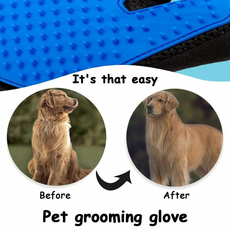 Guante de silicona para el cuidado de mascotas, cepillo para gatos, guantes para quitar el pelo, suministros de limpieza para el baño, peines para animales