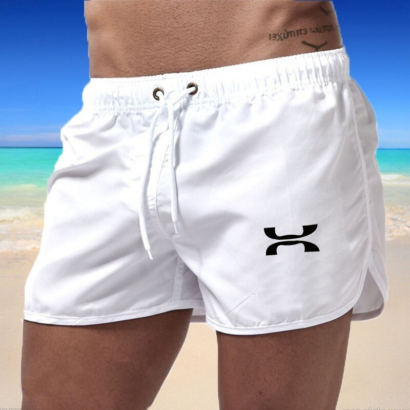 Pantaloncini da spiaggia da uomo 2023 New Hot Summer Swim Trunks Quick Dry Fitness pantaloncini Casual Beachwear Sport pantaloncini da palestra slip da tavola di marca