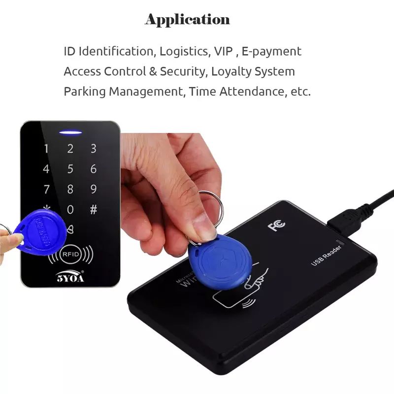 100 Buah/Lot RFID Gantungan Kunci Kartu Tag Kunci 125Khz ID Keyfob TK4100 EM4100 Kontrol Akses Waktu Kehadiran Fob Token Cincin