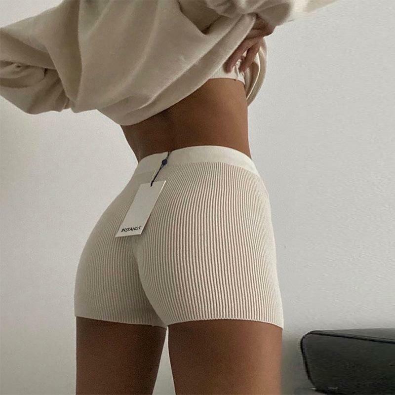 Simples woolen shorts womens 2022 europeu e americano de comércio exterior das mulheres verão novo ajuste apertado hip levantamento leggings