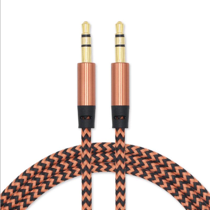 10-100 шт. нейлоновый кабель Aux 3,5 мм штекер-штекер автомобильный аудиокабель позолоченный штекер шнур для телефона