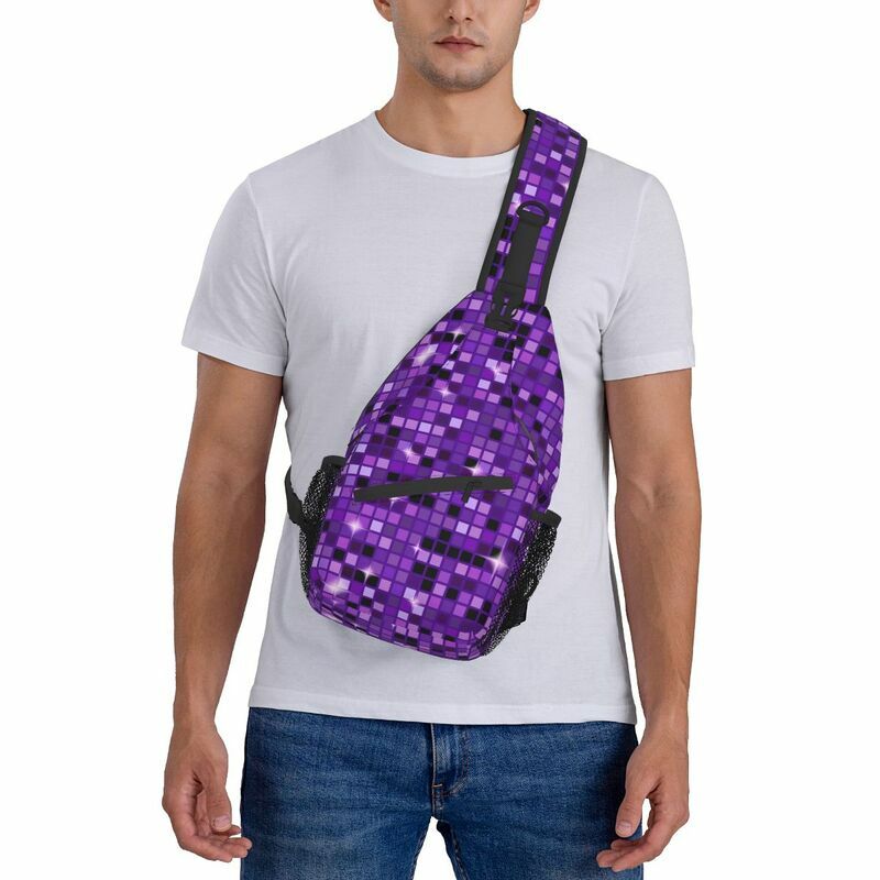 男性用のカスタムチェストストラップ付きクロスオーバーバックパック,旅行やデイタイムランニングバッグ,パープル