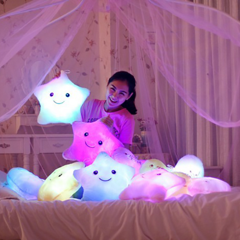 Luminous Pillow Soft Stuffed Plush Multicolor Glowing Stars ...