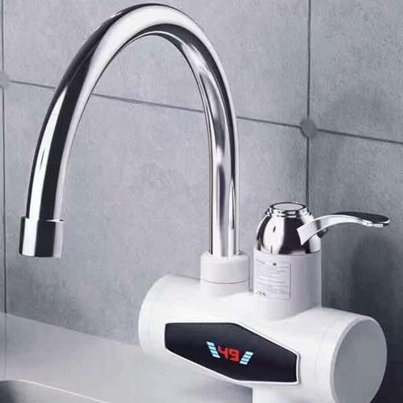Il più nuovo scaldabagno rubinetto istantaneo senza serbatoio rubinetto gru ad acqua calda LED spina digitale ue