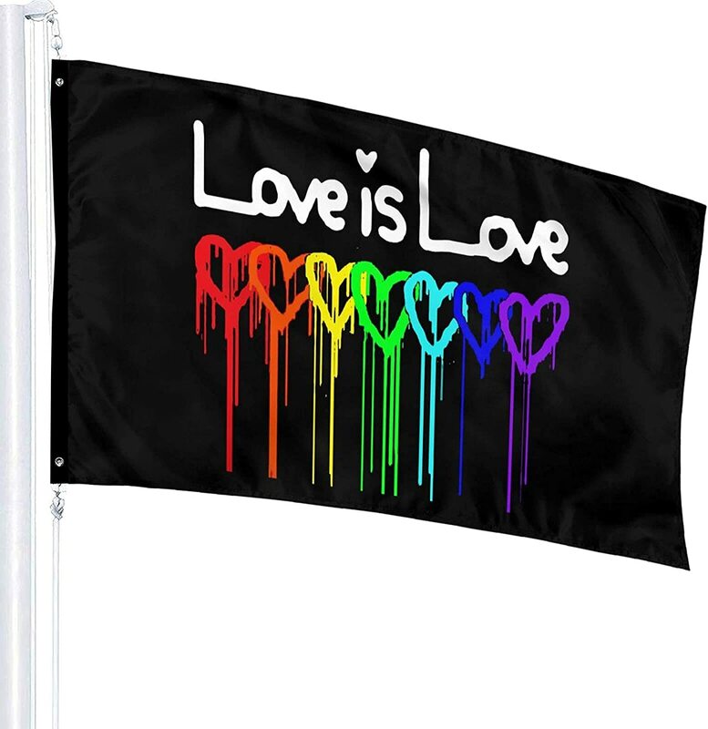 Bandeira do orgulho do arco-íris amor impresso é bandeira do amor ao ar livre