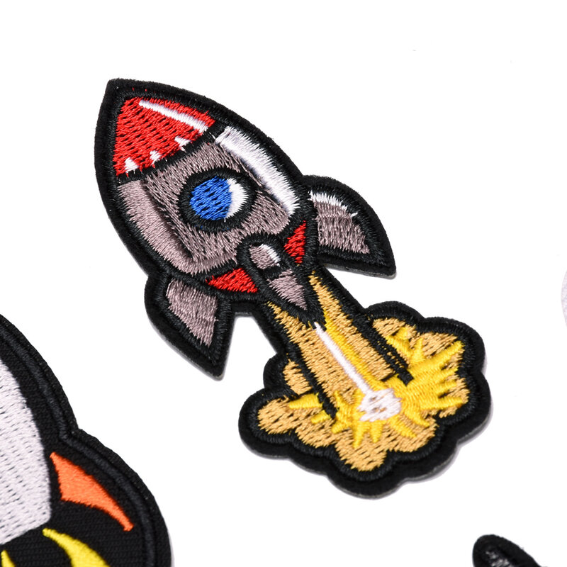 14Pcs Cartoon Rocket Series Iron on Embroidered Patches For on repair Clothes Hat Jeans Sticker Sew Ironing Patch Applique Badge