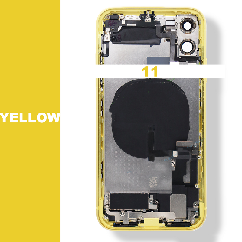 Plateau de carte SIM pour iPhone 11, couvercle arrière de la batterie, boîtier central, assemblage des clés latérales, installation du câble souple + boîtier de l'outil i11