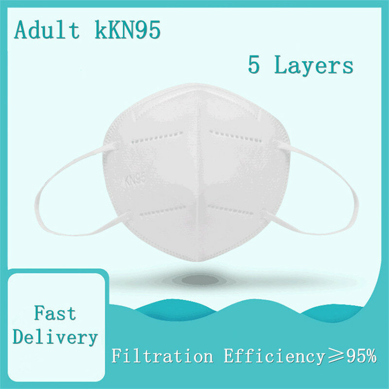 Mascarilla ffp2 reutilizable para adultos, máscara con respirador, 5 capas, certificado CE, kn95, color blanco, de 10 a 200 piezas