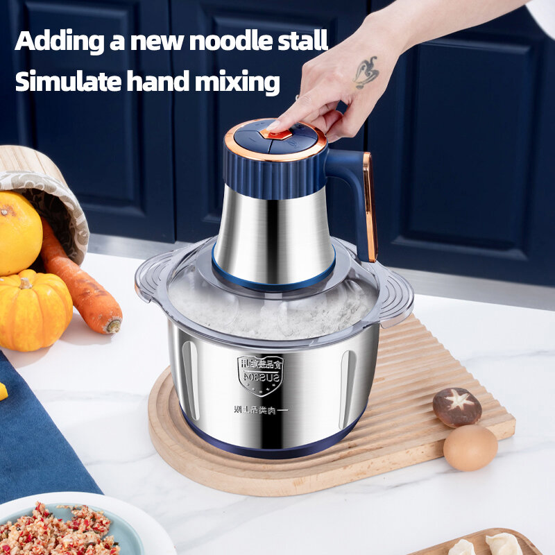 Stainless Steel Meat Grinder Home Function Blade Powerful Vegetable Fruit Crusher Mince Garlic Electric Cooking Machine Kitchen