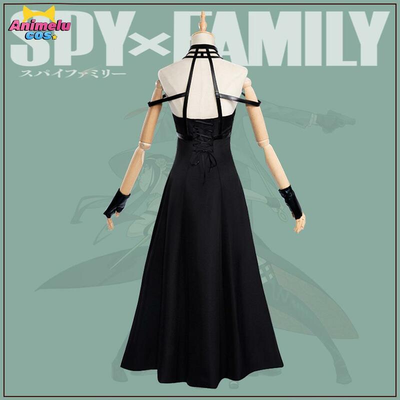 Yor Forger 코스프레 스파이 가족 의상 공주 Bramble 검은 섹시한 드레스 할로윈 유니폼 맞춤 제작