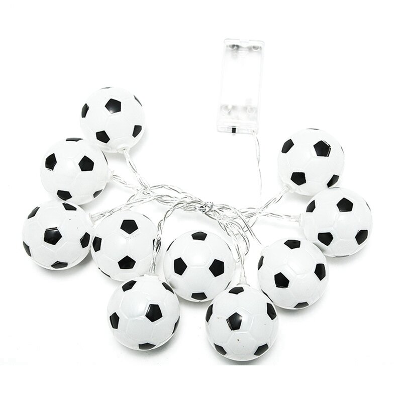 Soccer Balls String Lights 10 LED Football Garland Lights Bedroom ...