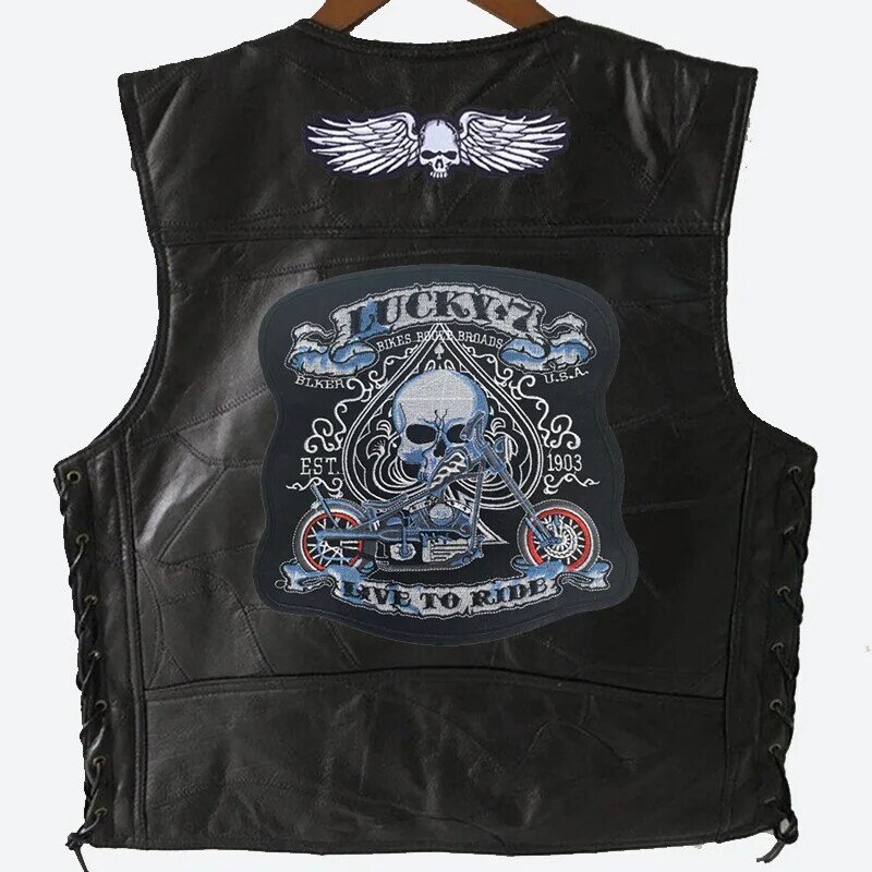 Fashion Men Leather Vest Biker Jacket Punk Retro Locomotive Genuine Sheepskin Motorcycle Sleeveless Vests Hip Hop Mens Clothing