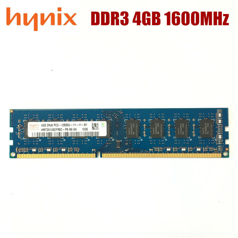 Оперативная память для ПК SK Hynix Chipse 4 Гб 1RX8 2RX8 PC3 PC3L 12800U DDR3 1600 МГц ОЗУ для настольного компьютера 4G PC3 12800U DDR3 1600 ОЗУ