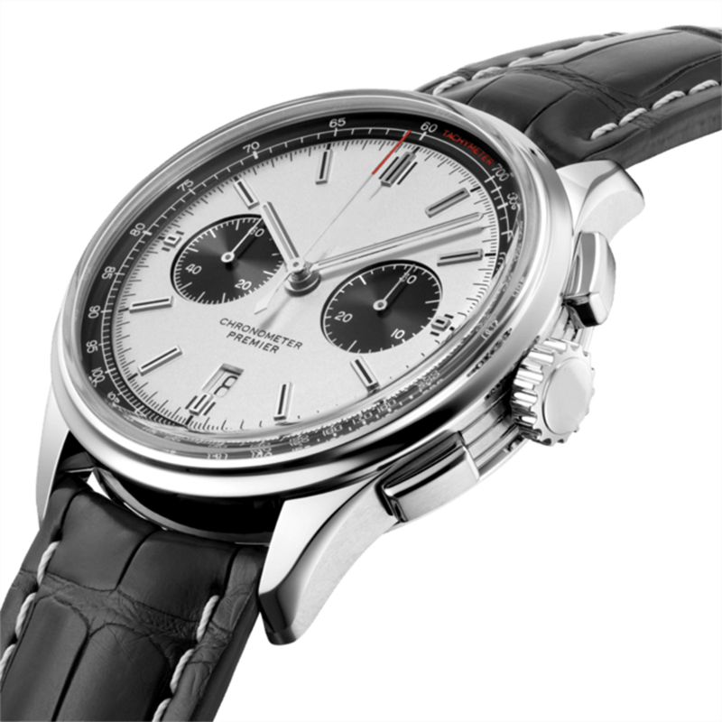 Luxo marca superior premier b01 série 42mm panda olho quartzo cronógrafo masculino cinto relógio de pulso com caixa presente