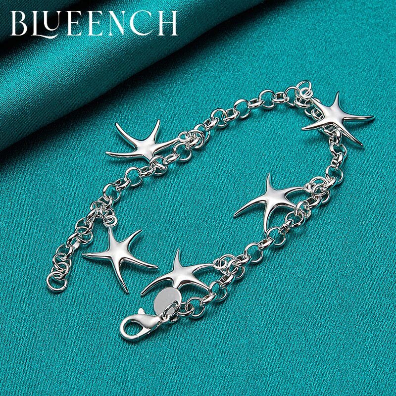 Blueench – Bracelet pentagramme en argent Sterling 925 pour femmes, bijoux à la mode, adaptés à la personnalité