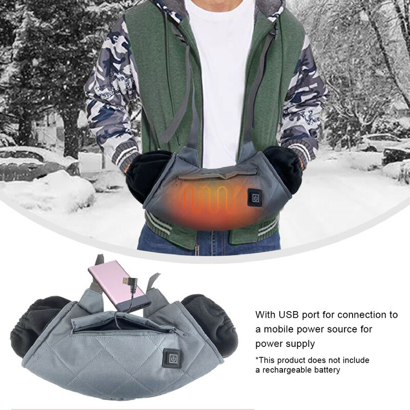 Hunting Heated Hand Warmer Outdoor Storage Zipper Pocket Heater Hiking
