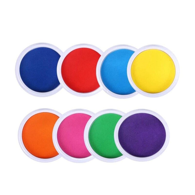 8 PCS Craft Ink Pad 8 Colors Washable Stamp Ink Pads Stamps Partner For Kids Paints Painting DIY Craft