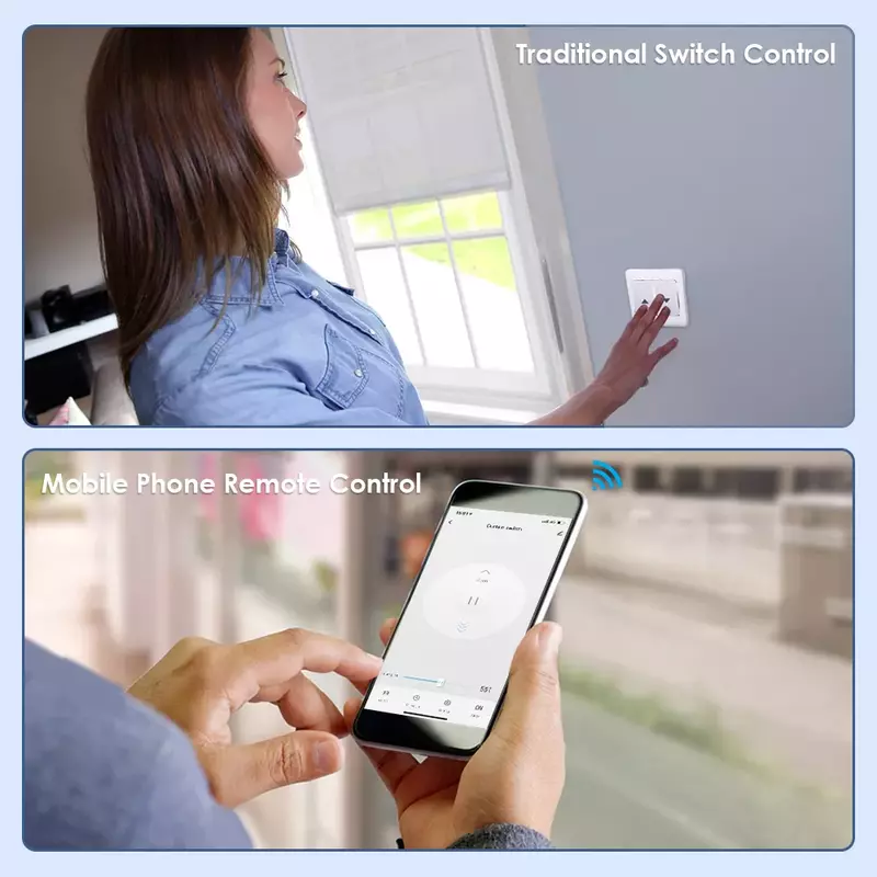 Smart Life WiFi ผ้าม่านสำหรับลูกกลิ้งชัตเตอร์ตาบอดมอเตอร์ประตูชัตเตอร์ทำงานร่วมกับ Amazon Alexa และ Google Home