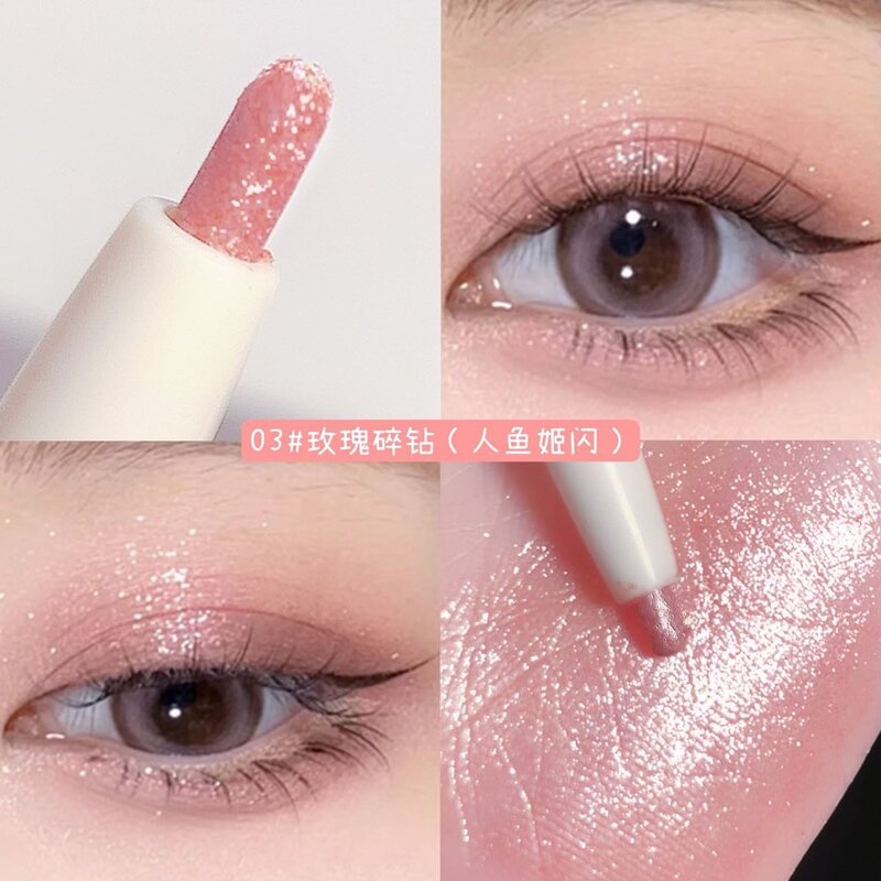 Shimmer Cola Delineador Matte Pink Lying Silkworm Pen Natural Brightening Glitter Eye Shadow Lápis Impermeável Coreano Mulheres Maquiagem