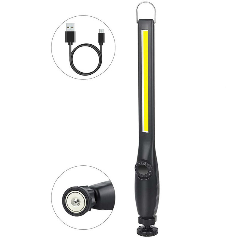 COB портативный Рабочий светильник, USB Перезаряжаемый магнитный беспроводной осмотр, светодиодный светильник для ремонта автомобиля, улична...