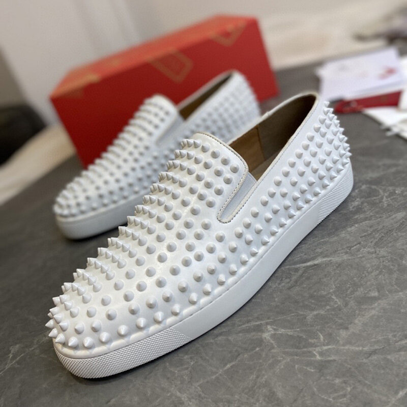 Luxury Brand Loafers Men Casual Shoes Party Red Bottom Shoes For Men Slip On Classic Rivet Shoes