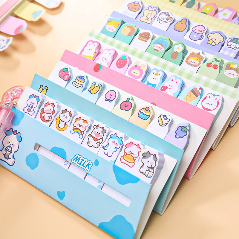 Korean Cartoon Animal Index Stickers Creative Cute Stationery Students Memo Pad Office School Supplies Sticky Notes Kawaii Label
