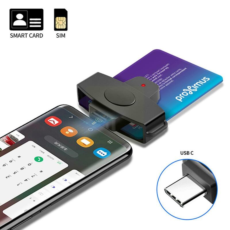 قارئ بطاقات Usb جديد من Rocketek من النوع C بطاقة هوية ببطاقة Sim Dni Dnie موصل Emv يعمل بنظام الأندرويد جهاز تكييف إلكتروني طراز Y3y0