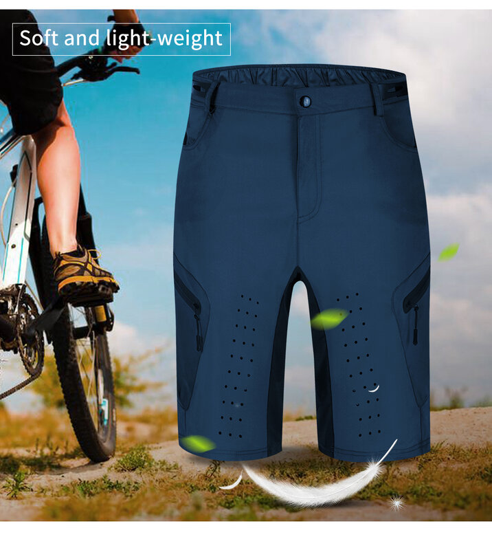 Wosawe calções de ciclismo esportes ao ar livre dos homens mtb calças downhill mountain bike bicicleta shorts resistente à água solto ajuste