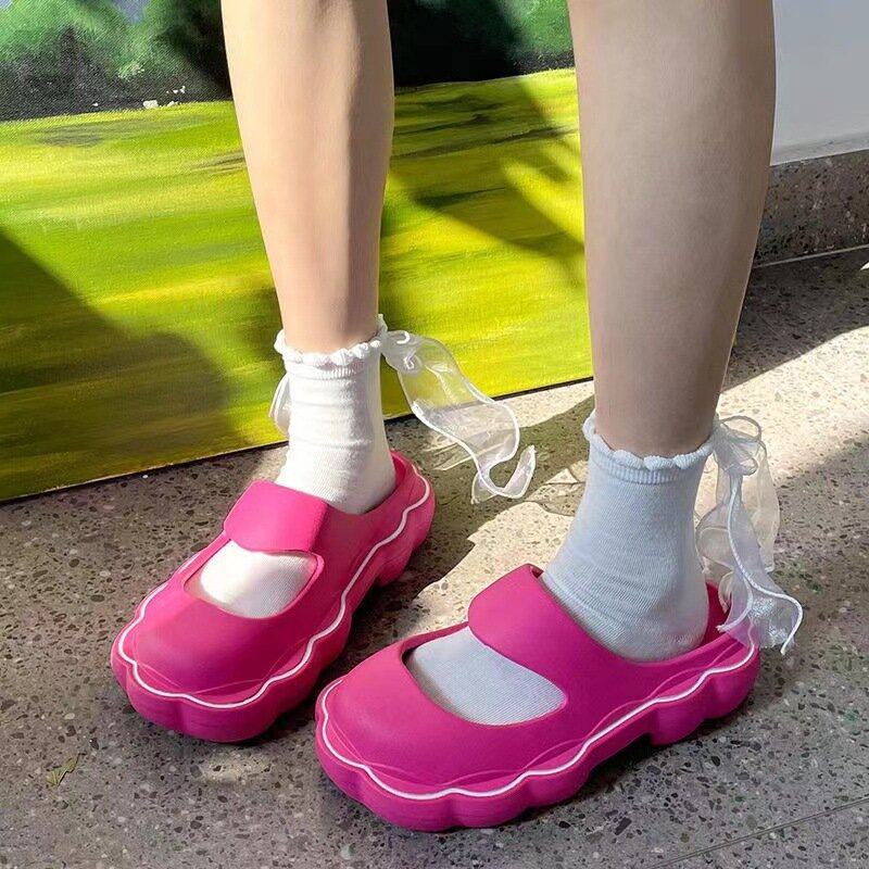 Сланцы женские на плоской подошве, винтажные сандалии в стиле «Лолита», обувь для девушек, летняя обувь