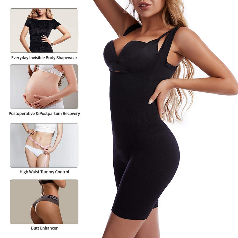Mulheres shapewear bodysuit corpo inteiro shaper cintura magro trainer barriga controle sem costura corset bunda levantador peito aumentando roupa interior