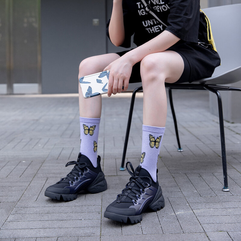 Instime Neue Schmetterling Socken Frauen Streetwear Harajuku Crew Frauen Socken Mode EU Größe 35-40 Dropshipping Liefern