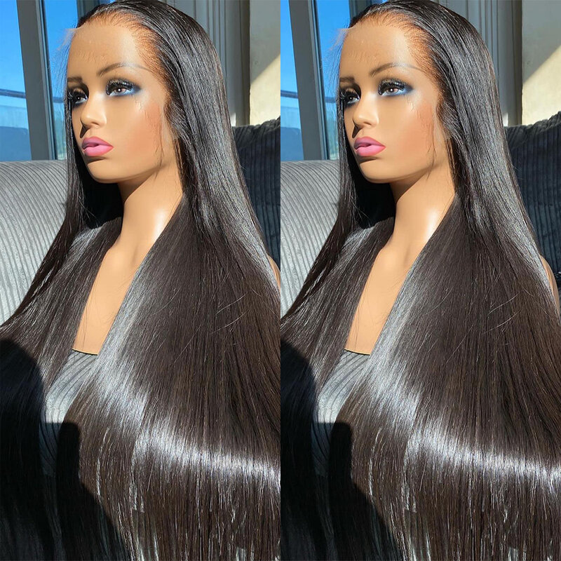 Pelucas de cabello humano con encaje Frontal para mujeres negras, pelo Remy brasileño predespuntado, 13x4, 28, 30 y 40 pulgadas