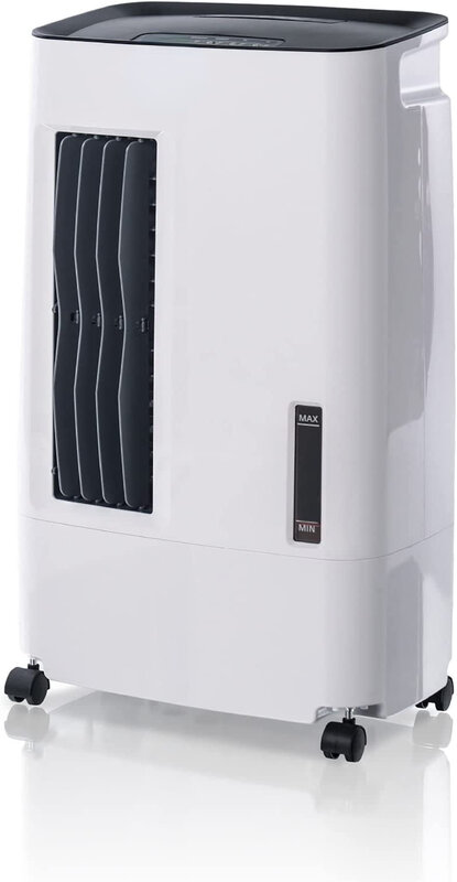 Refrigerador evaporativo portátil compacto, ventilador e umidificador, filtro de poeira do carbono, controle remoto branco, baixa energia