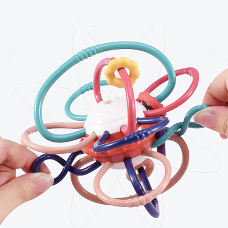 Grzechotka dla dzieci gryzaki zabawki edukacyjne Montessori dla niemowląt ząbkowanie silikonowe gry sensoryczne zabawki dla dzieci 0 12 miesięcy