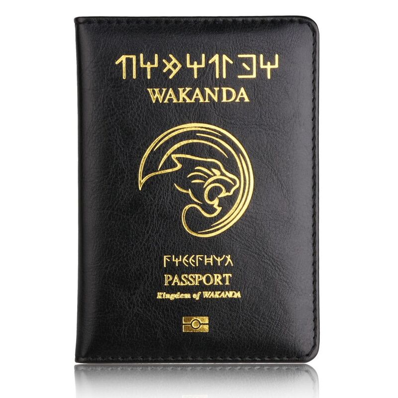 Best Wakanda Forever Black Panther Leather Passport Holder Case Light Weigt Travel Accessories Wallet Passport Cover