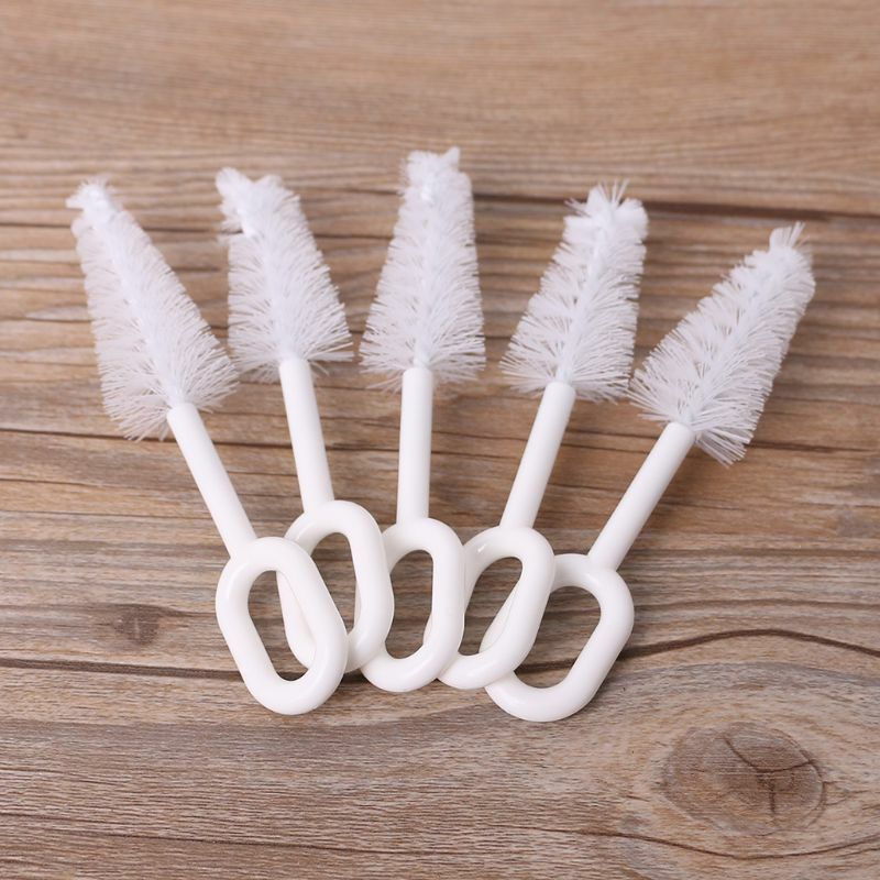 Conjunto de 5 escova de mamilo rotativo garrafa leite chupeta palha escovas limpeza limpador prático escova kit