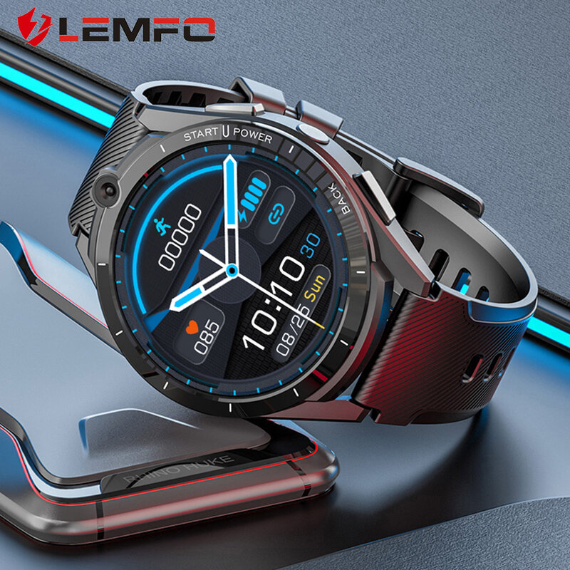 LEMFO-reloj inteligente LEM16 para hombre, dispositivo con control del ritmo cardíaco, 4G, Internet, sistema Android 11, Wifi, Bluetooth, GPS, 6 GB de RAM y 128 GB de ROM