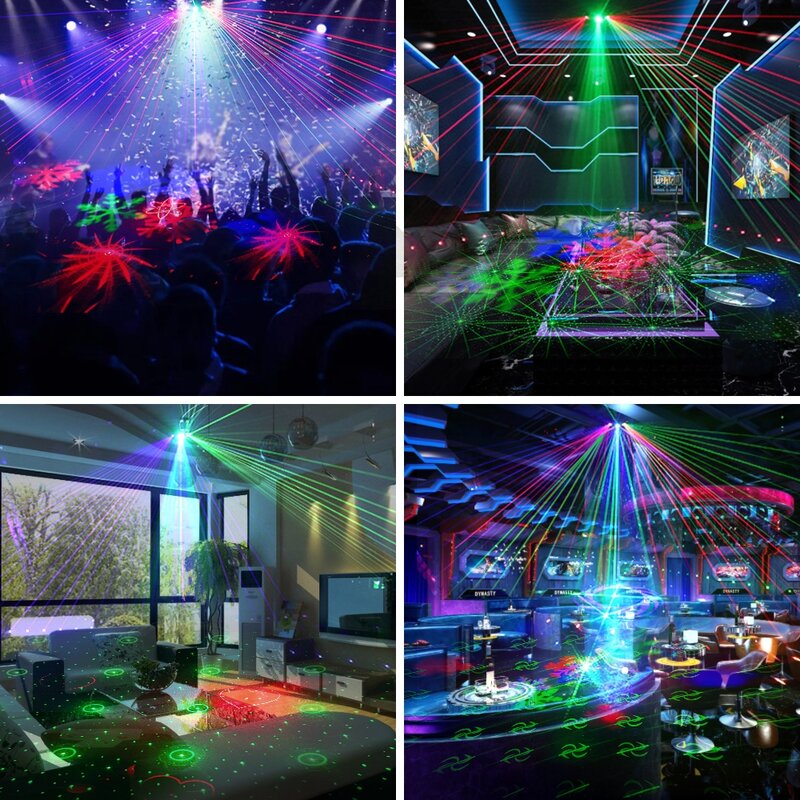 Proyector láser RGB con controlador, iluminación de escenario con 50 patrones, luz Led para música, discoteca, fiesta de baile, espectáculo