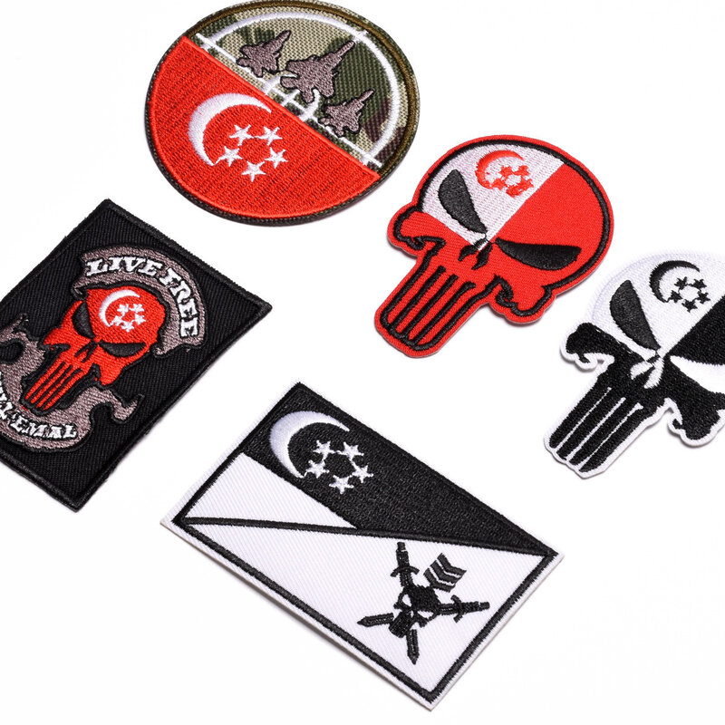Skull Tactical Morale Slogans Army Military Badge Iron patches Embroidered on for DIY Hat Backpack Clothes Sew ironing Patch