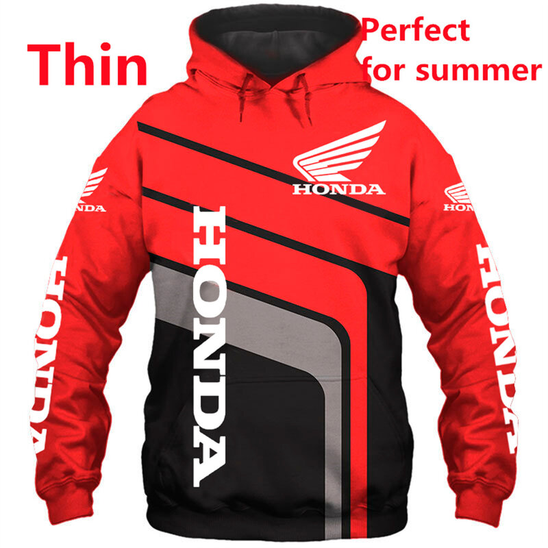 Толстовка мужская с логотипом мотоцикла Honda Wing, повседневная свитшот с 3d-цифровым принтом, высококачественные гоночные куртки в стиле Харад...