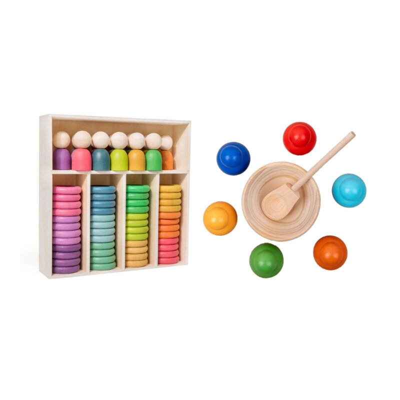 Montessori คลิปลูกปัดเรียงลำดับสีของเล่นการรับรู้สีสำหรับเด็ก1560ของขวัญคริสต์มาส