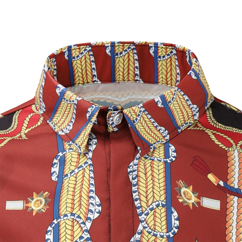 Narodowy etniczny charakterystyczny styl koszule z długim rękawem klasyczne bluzki luźne koszule męskie ubrania