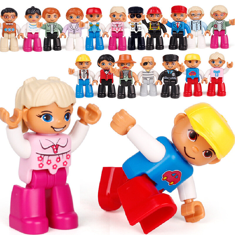 Grote Bouwstenen Compatibele Figuren Pop Bezetting Familie Mensen Serie Bakstenen Kinderen Educatief Creatief Huis Speelgoed