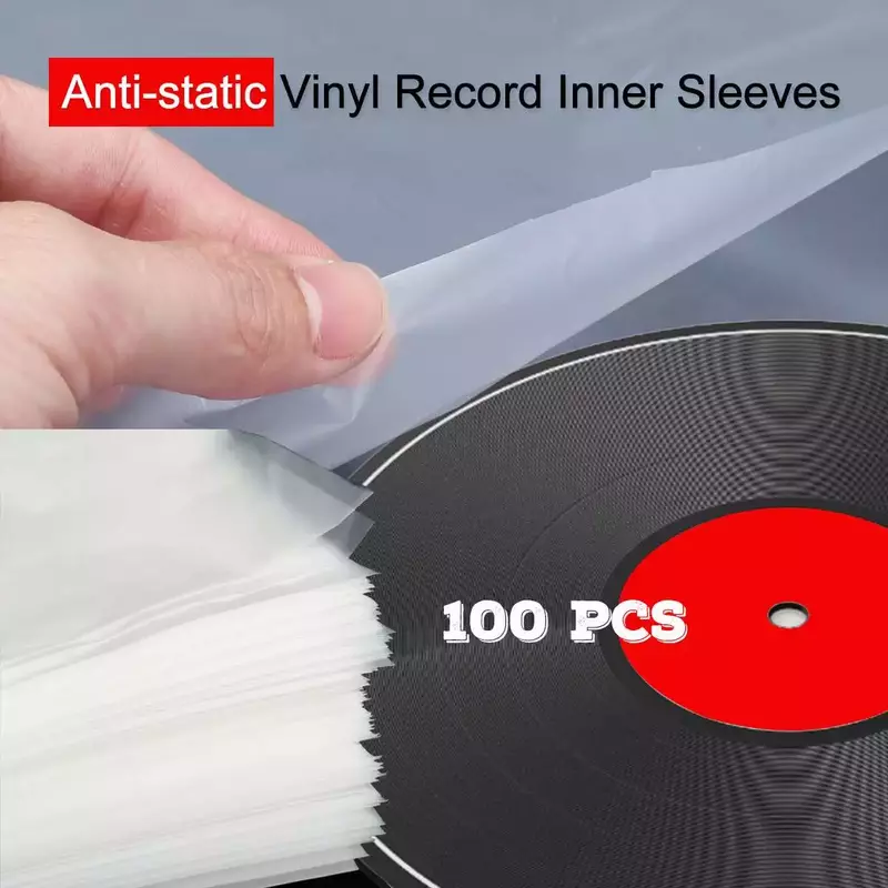 100Pcs PE Vinyl Record 12 ''LP Record sacchetto di plastica antistatico manicotti per dischi esterno interno in plastica trasparente antipolvere C